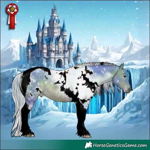 Horse Color:Watercolor White Spotted Silver Brown Dun Tobiano 