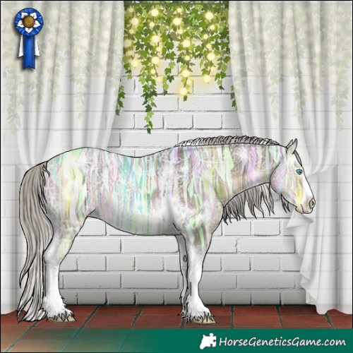 Horse Color:White Spotted Silver Smoky Grullo Ice Tobiano Frame 