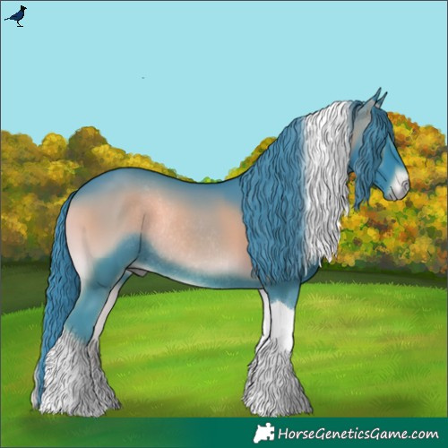 Horse Color:Watercolor Blue Onyx Tobiano Rabicano 