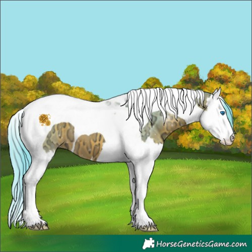 Horse Color:Watercolor Bay Ice Splash Tobiano 