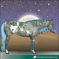 Horse Color:Watercolor White Spotted Bay Ice Dun