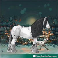Horse Color:Brown Chinchilla Dun Splash Tobiano