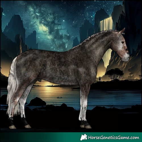 Horse Color:Void Silver Blue Onyx Ice Roan 
