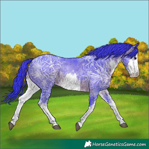 Horse Color:Watercolor White Spotted Brown Ice 