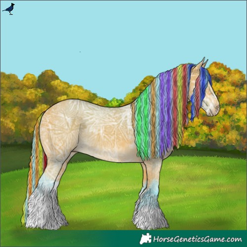 Horse Color:Painted Watercolor White Spotted Buckskin Ice