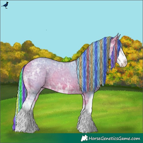 Horse Color:Painted Watercolor White Spotted Buckskin Ice