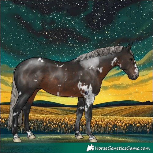 Horse Color:Gray White Spotted Silver Brown Rabicano 