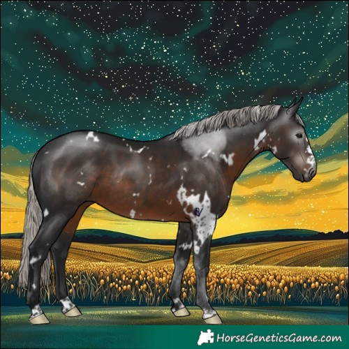 Horse Color:Gray White Spotted Silver Brown Rabicano 