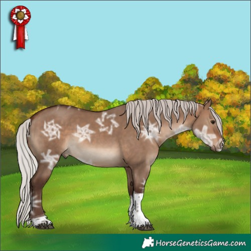 Horse Color:Silver Brown Ice Dun Tobiano 