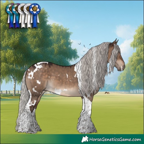 Horse Color:White Spotted Silver Brown Dun Tobiano 