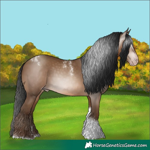 Horse Color:Powder White Gray Amber Champagne Tobiano 