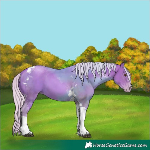 Horse Color:Watercolor Silver Brown Pearl Tobiano 