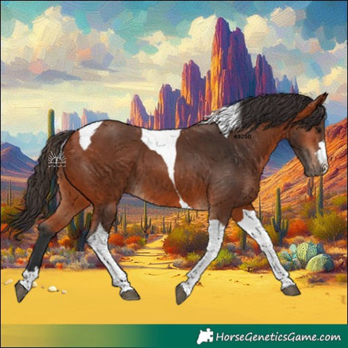 Horse Color:Bay Tobiano 