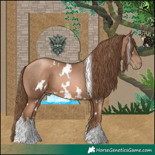 Horse Color:White Spotted Liver Chestnut Pearl 