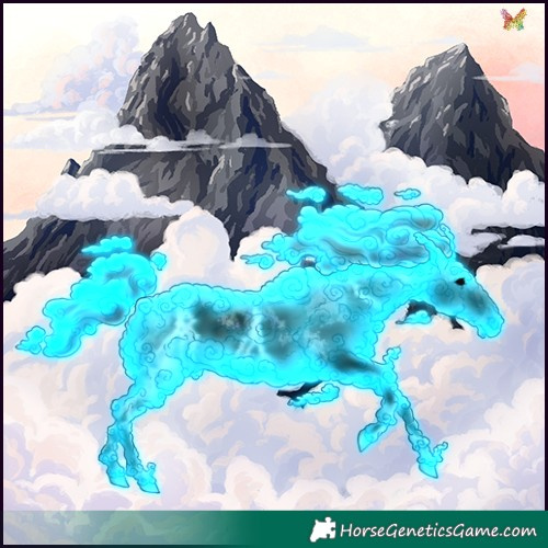 Horse Color:Void Nacre Thunderstruck White Spotted Blue Onyx Splash Tobiano 