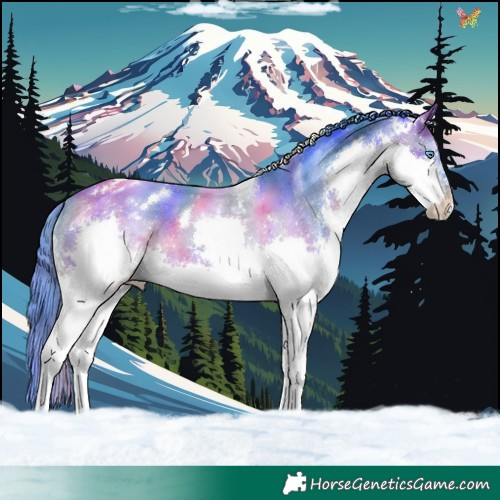 Horse Color:Nacre Watercolor White Spotted Brown Splash Tobiano 