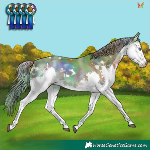 Horse Color:Nacre Watercolor White Spotted Liver Chestnut Splash 