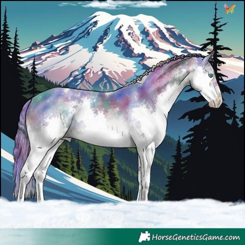 Horse Color:Nacre Watercolor Bay Splash Tobiano 