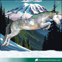 Horse Color:Nacre Watercolor White Spotted Brown Splash