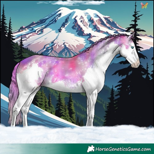Horse Color:Nacre Watercolor Chestnut Splash Tobiano