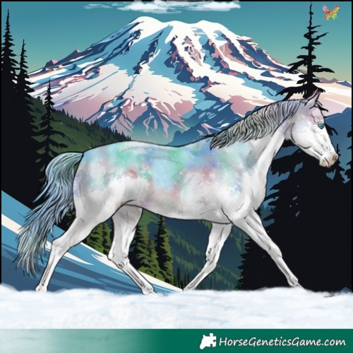 Horse Color:Nacre Watercolor Brown Splash Tobiano 