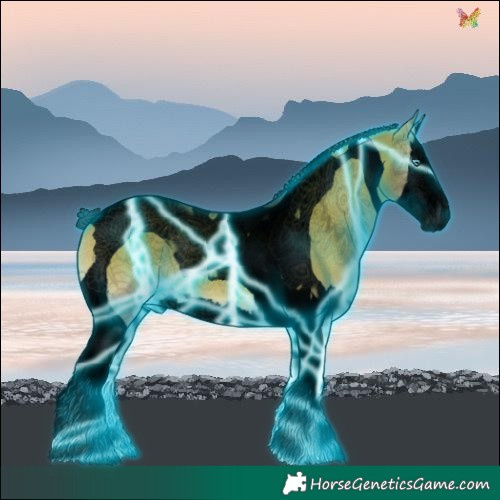 Horse Color:Void Thunderstruck Grullo Onyx Splash Tobiano 