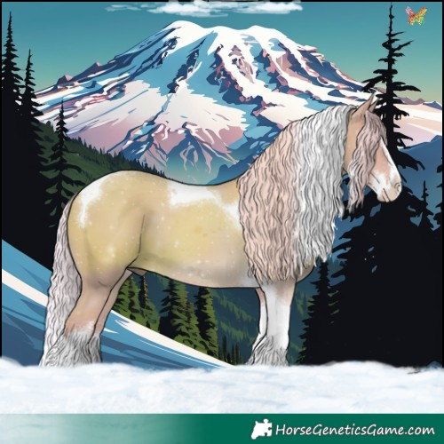 Horse Color:Watercolor White Spotted Silver Grullo Splash Tobiano 