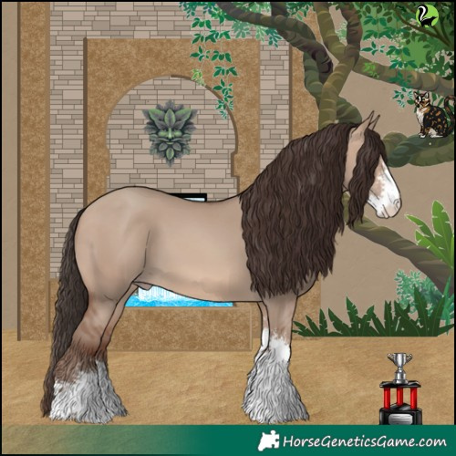 Horse Color:Sable Champagne Dun Sabino 