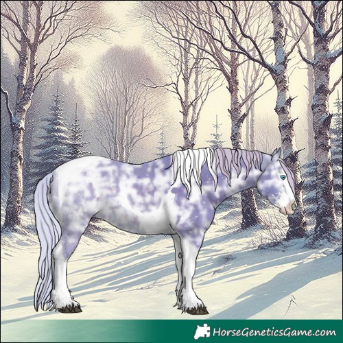 Horse Color:Watercolor Silver Brown Ice Sabino Splash Tobiano 