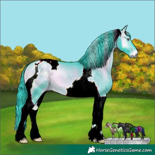 Horse Color:Watercolor Brown Chinchilla Onyx Tobiano 