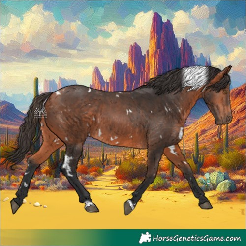 Horse Color:White Spotted Bay 