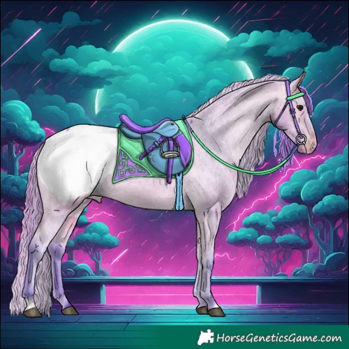 Horse Color:Watercolor Buckskin Snowcap 