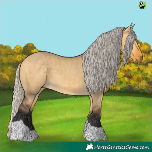 Horse Color:Silver Buckskin Dun Tobiano