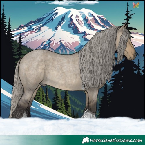 Horse Color:Silver Smoky Grullo Roan Tobiano 