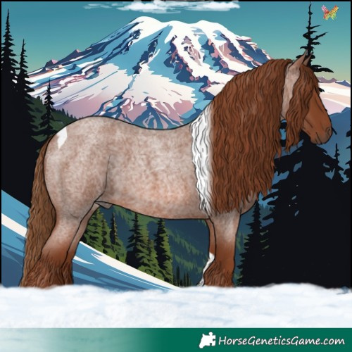 Horse Color:Red Roan Tobiano 