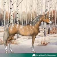 Horse Color:Powder White Chocolate Palomino Dun Rabicano 