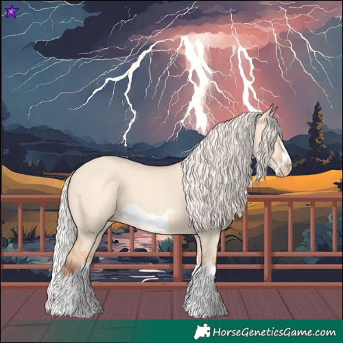 Horse Color:Silver Classic Champagne Dun Splash Frame