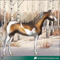 Horse Color:Chocolate Palomino Onyx Tobiano Brindle