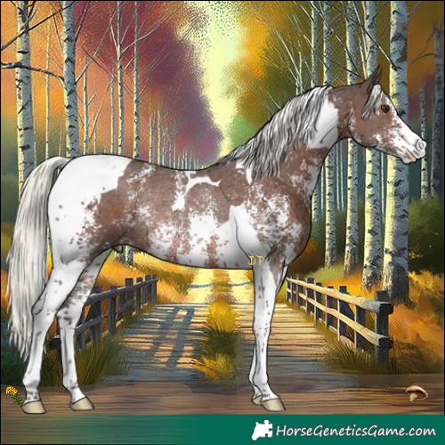 Horse Color:Liver Chestnut Mushroom Sabino Tobiano Rabicano 
