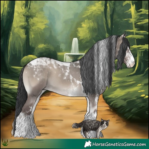 Horse Color:White Spotted Grullo Onyx Tobiano