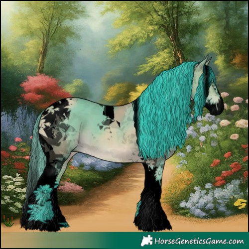 Horse Color:Void Watercolor Bay Dun Splash Tobiano 