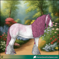 Horse Color:Watercolor White Spotted Liver Red Dun Roan Rabicano 