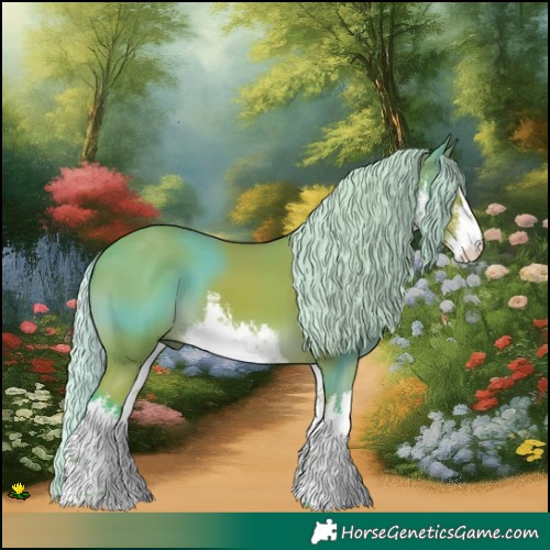 Horse Color:Watercolor White Spotted Silver Bay 