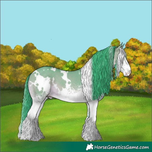 Horse Color:Watercolor White Spotted Bay Dun 