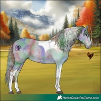 Horse Color:Nacre Watercolor Buckskin Tobiano 