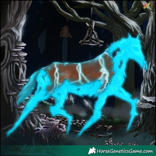 Horse Color:Thunderstruck Liver Chestnut Sabino Rabicano 