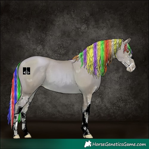 Horse Color:Painted Watercolor Silver Black Pearl Sabino 