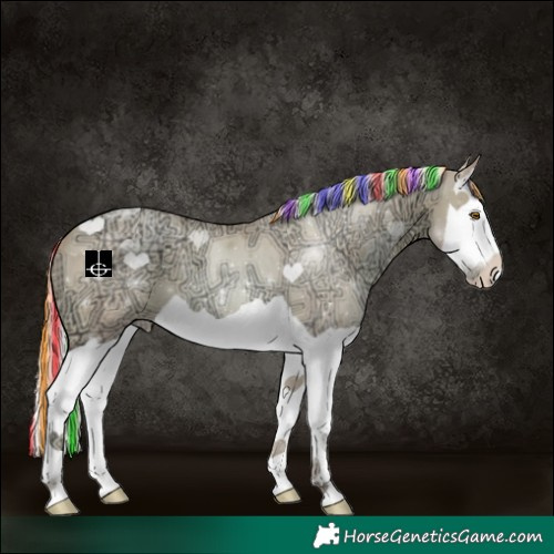 Horse Color:Painted Watercolor Silver Grullo Ice Pearl Splash 