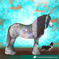 Horse Color:Platinum Nacre White Spotted Buckskin Dun Tobiano Brindle 