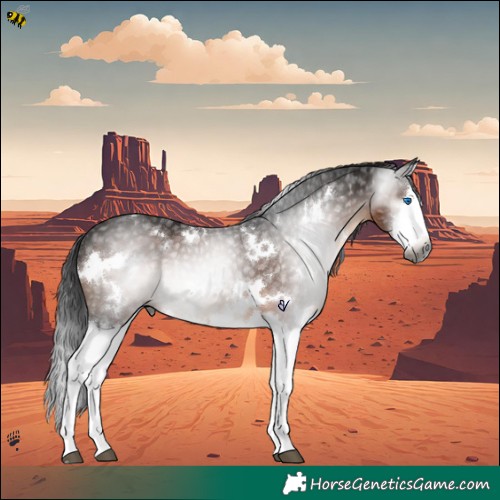 Horse Color:Gray White Spotted Brown Splash Rabicano 